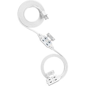 سلك تمديد مزدوج من DEWENWILS بطول 12 قدمًا داخليًا، سلك تمديد مسطح منفصل سلك تمديد مزدوج، كابل طاقة، 6 منافذ مستقطبة مع غطاء أمان، قائمة ETL، عبوتان in Kuwait