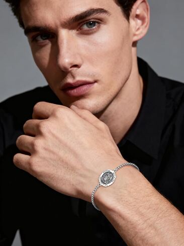 TANGPOET Saint Medal Bracelet For Women Men Gold Plated 925 Sterling Silver Religious Catholic Protection Amulet Jewelry Gifts with 7"+2" Adjustable Stainless Steel Box Chain in Kuwait