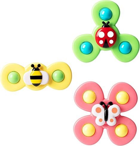 3PCS Suction Cup Spinner Toys for 1 2 Year Old Boys Spinning Toys Baby Toys 12-18 Months Sensory Toys for Toddlers 1-3 Easter Basket Stuffers Gifts for 1 Year Old Girls in Kuwait