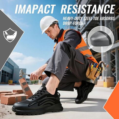 Steel Toe Tennis Shoes for Men Steel Toe Shoes for Men Women Lightweight Work Sneakers Comfortable Construction Safety Sneakers Indestructible Work Shoe Puncture Proof Tennis Shoe in Saudi Arabia