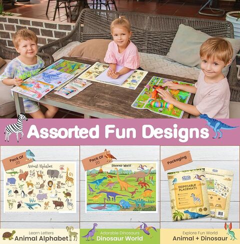 40 حزمة مقاوم للماء على المسمار القابل للتصرف للرضع في حصيرة تناول الطعام ، سجادة 12 "× 18" ، حصيرة صغيرة للمطاعم ، موظفي الأطفال البلاستيكي لتناول الطعام ، in Kuwait