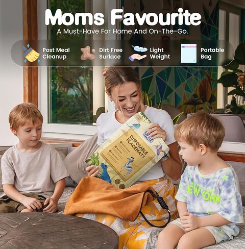 40 حزمة مقاوم للماء على المسمار القابل للتصرف للرضع في حصيرة تناول الطعام ، سجادة 12 "× 18" ، حصيرة صغيرة للمطاعم ، موظفي الأطفال البلاستيكي لتناول الطعام ، in Kuwait