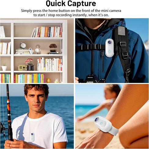 4K Mini Action Camera 128GB Thumb POV Portable Body Cam Wearable Video Recorder with IPX7 Waterproof Underwater Camcorder, Helmet Mount, Magnetic Sport DV for Bike Cycling, Pet, Vlogging(Black) in Saudi Arabia