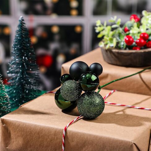 8 Pcs Christmas Tree Picks 7.87 Inch Red Green Gold Christmas Balls Ornaments Christmas Tree Decorations for Xmas Tree Topper DIY Wreath Holiday Floral Vase Fillers Crafts Home Decor in Saudi Arabia