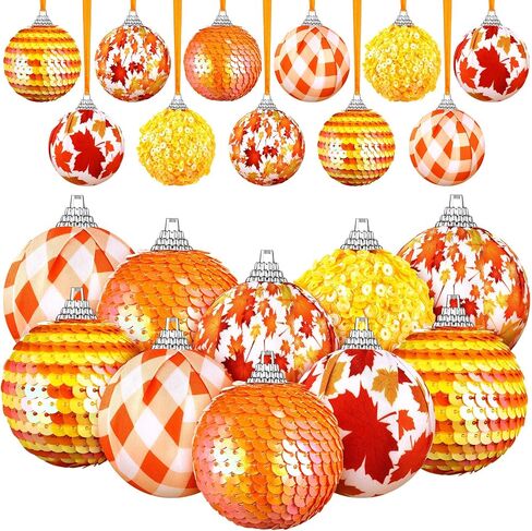 12 Pieces Christmas Ball Tree Ornament, Red Black Buffalo Plaid Ball Ornament, Red and Black Check Fabric Wrapped Ball, Red Sequin Ball for Christmas Party Hanging Decor (Classic Style, 12 Pieces) in Saudi Arabia