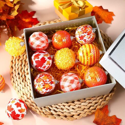 12 Pieces Christmas Ball Tree Ornament, Red Black Buffalo Plaid Ball Ornament, Red and Black Check Fabric Wrapped Ball, Red Sequin Ball for Christmas Party Hanging Decor (Classic Style, 12 Pieces) in Saudi Arabia