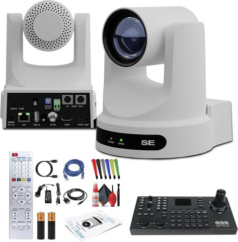 PTZOptics Move SE PTZ Camera with 20x Optical Zoom SuperJoy PTZ Camera Controller + Cleaning Kit and Color Wire Ties Bundle in Saudi Arabia
