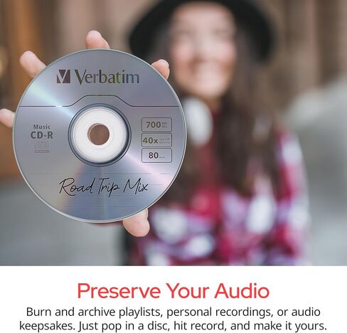 Verbatim Music CD-R 40X 80 Minute 700 MB Blank Recordable Audio Discs 25pk Spindle in Saudi Arabia