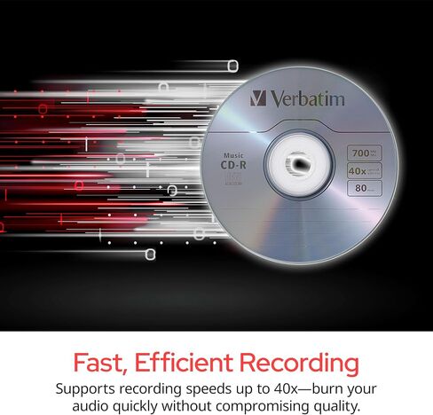 Verbatim Music CD-R 40X 80 Minute 700 MB Blank Recordable Audio Discs 25pk Spindle in Saudi Arabia