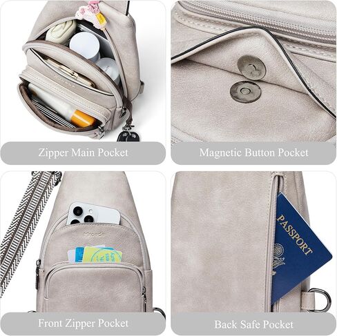 أكياس كروس للنساء 4 جيوب حبال حقيبة فاني فاني حزمة صدر حقيبة الظهر الظهر غير الرسمية Daypacks تسوق السفر in Kuwait