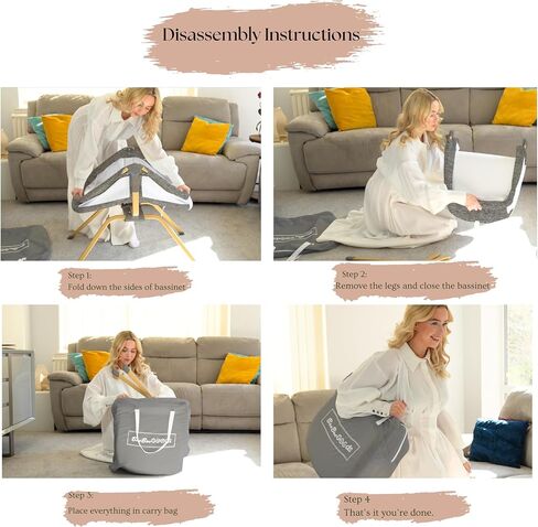 bassinet الطفل مع هزاز/انزلاق ، نائم بجانب السرير المحمولة للطفل مع مرتبة رغوة ، سرير سرير الطفل للموليد والرضع مع حقيبة حمل in Saudi Arabia