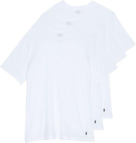 POLO Ralph Lauren Men's Classic Fit Cotton Crew Undershirt 3-Pack, Black/Red-3 Pack, 6X Big in Saudi Arabia