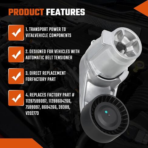 مجموعة موتر الحزام مع Pulley Fit لـ Dodge RAM 1500 2500 1994-2003 FIT لجيب جراند شيروكي 1993-1998 ، استبدل# 53006497 ، 53010158AB in Kuwait