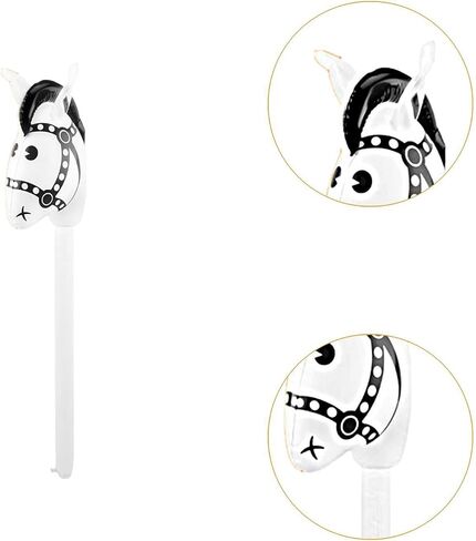 Hobby Horse Stick Toy for Themed Events and Parties, White Red Head in Saudi Arabia