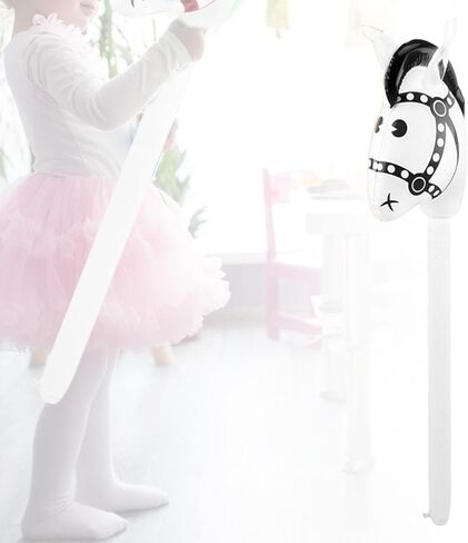 Hobby Horse Stick Toy for Themed Events and Parties, White Red Head in Saudi Arabia