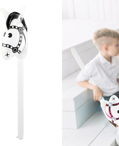 Hobby Horse Stick Toy for Themed Events and Parties, White Red Head in Saudi Arabia