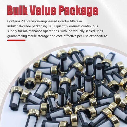 50PCS Fuel Injector Baskets Filter Kits 101 Micron Universal Repair Seal [6mm x 3mm x12mm] in Kuwait