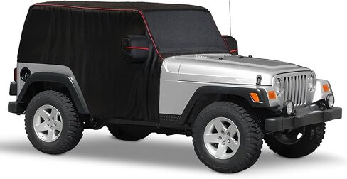 MZS Cab Cover Compatible with CJ-7 CJ7 1976-1986, 600D Outdoor Waterproof CJ7 Cover 2 Door with 6 Gust Hook Car Half Cover Windproof Sun Snow Rain Scratch Protection in Kuwait