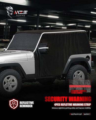 MZS Cab Cover Compatible with CJ-7 CJ7 1976-1986, 600D Outdoor Waterproof CJ7 Cover 2 Door with 6 Gust Hook Car Half Cover Windproof Sun Snow Rain Scratch Protection in Kuwait