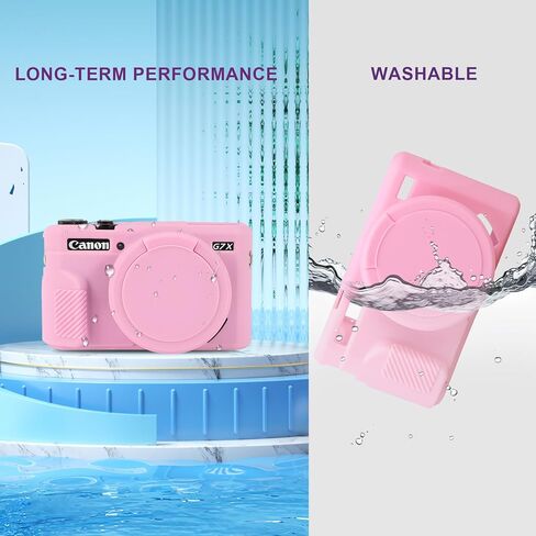 Bovke Soft Silicone Canon G7X Mark II ، مطاط الغطاء الوقائي لكاميرا Canon PowerShot G7 X Mark II ، غلاف كاميرا واقي مع غطاء قابل للإزالة ، أسود in Kuwait