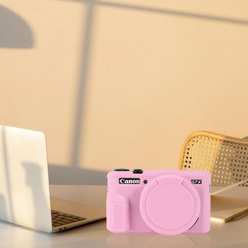 Bovke Soft Silicone Canon G7X Mark II ، مطاط الغطاء الوقائي لكاميرا Canon PowerShot G7 X Mark II ، غلاف كاميرا واقي مع غطاء قابل للإزالة ، أسود in Kuwait