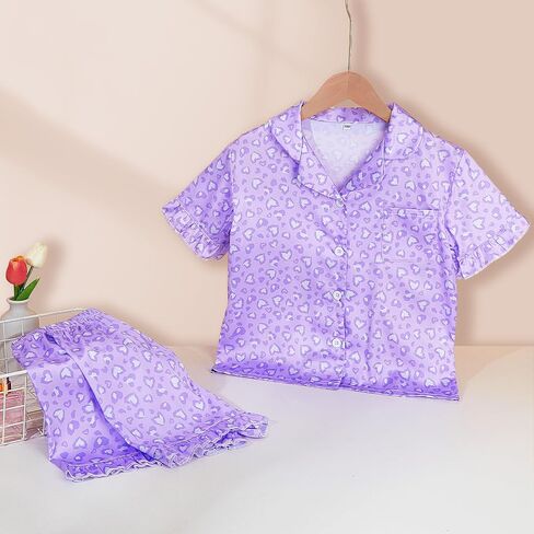 ICOSY مطابقة Doll & Girls Pajamas مجموعة للأطفال بيجاماس 2 PCS الجزء العلوي والسرات القصيرة لأمريكان 18 بوصة فتاة فتاة in Saudi Arabia