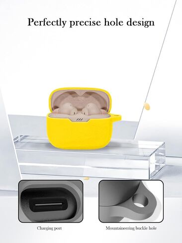 CASE TPU متوافق مع JBL Tune 230NC TWS مع سلسلة المفاتيح ، مجموعة التنظيف وغطاء الصدمات الواقية من الحبل لليئة JBL T230NC COBUDS-COBUDS in Saudi Arabia