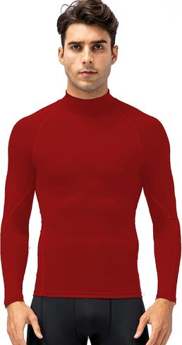 قمصان ضيقة من الرجال Queerier MENT LOND SELEVE MOCK BASE BASE TOP ATTLAY in Kuwait