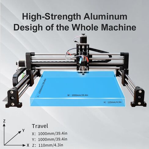 Ultrasimple XL Machine CNC Router Machine من أجل الأعمال الخشبية لجميع آلة مطحنة Metal Router 3Axis GRBL Conrol Machine لمنطقة عمل الألومنيوم الخشبية 39.4 "*39.4"*4.3 "(بدون رشاش) in Kuwait