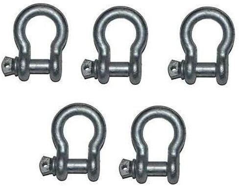 MarineNow 7/16" US Type Drop Forged Galvanized Bow Shackle with Over Size Screw Pin for Anchor, Towing, Off Road Recovery (7/16" with 1/2" Pin 1-1/2 T WLL) Hot Dipped Galvanized in Saudi Arabia