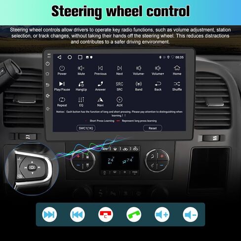 Car Stereo Radio for Chevy Silverado Suburban Tahoe GMC Sierra Yukon Android 13 2GB +32GB with 10.1 inch Touch Screen GPS Navigation CarPlay Android Auto Bluetooth SWC Backup Camera in Kuwait