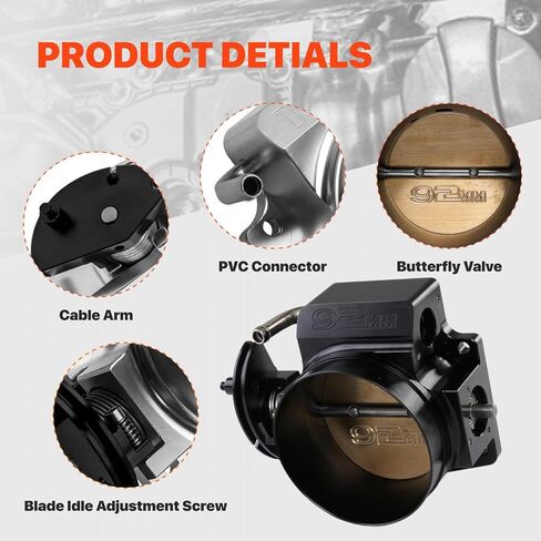 92 ملم تجميع الجسم الخانق مع TPS IAC لـ GM Gen III LS1 LS2 LS3 LS6 LS7 LSX LS Throttle Body 4 مسامير أسود in Kuwait