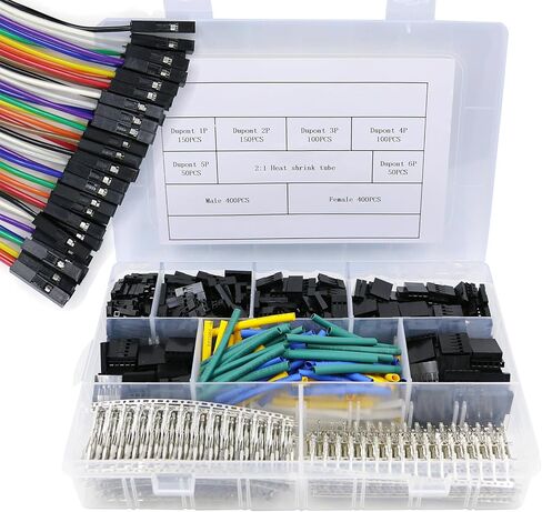 مجموعة موصل 360pcs مع DuPont2.54mm 1-6pin موصل الإسكان والذكور/الإناث محطة تجعيد 40pin 26awg سلك 5.9in in Kuwait