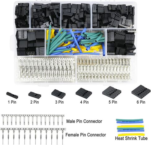 مجموعة موصل 360pcs مع DuPont2.54mm 1-6pin موصل الإسكان والذكور/الإناث محطة تجعيد 40pin 26awg سلك 5.9in in Kuwait