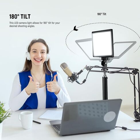 NEEWER Basics 13" LED Video Light Panel, 20W Ultra Thin Bi Color Dimmable DSLR Camera Soft Photo Key Lighting for Streaming Studio Photography Podcast Recording, 8000mAh/3200-5600K/CRI97+, NL-192B in Saudi Arabia