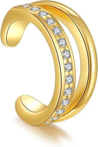 Plomfov Ear Cuff أقراط للنساء أصفاد الأذن غير المثقبة 14K مملوءة بالأذن مملوءة بالذهب الذهب على القائد الغضري in Kuwait