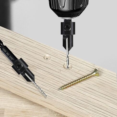 Deckrkat 12 قطعة c.utersink bit prit-3-in-1 Wood Counterbore Kit for#6#8#10#12#16 SCELS | 82 ° Chamfer ، عمق قابل للتعديل | 5 أجزاء احتياطية ، 2 حلقات الحد ، مفتاح السداسي ، القضية. in Kuwait