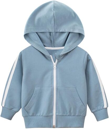 Baby Toddler Boys Girls Zip Up Hoodie Sweatshirt Unisex Cotton Hooded Jackets Coat Casual Fall Shirts Tops Red 2T in Saudi Arabia