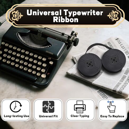 2 Pairs Typewriter Ribbon，Universal Typewriter Ribbon，Durable Twin Spool Replacement, Compatible with Smith Corona, Royal Classic Typewriters ，Suitable for Most Vintage Typewriters（Black/Red） in Kuwait