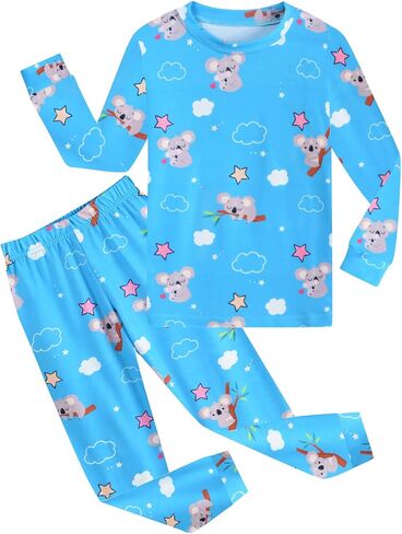 Little Hand Toddler Girls Pajama Cute Dinosaur Pjs Strawbeery Jammies Kids Kitty Cat 2 Piece Flamingo Sleepwear Sets Age 2-7 in Saudi Arabia