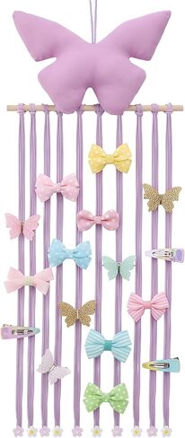 Long Bow Holder for Girls Hair Bow Organizer 31.5 Inch Pink Hanger Hair Accessories Storage Hanging Decoration for Girls Room Bedroom Living Room in Saudi Arabia