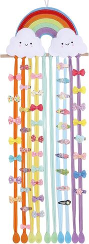 Long Bow Holder for Girls Hair Bow Organizer 31.5 Inch Pink Hanger Hair Accessories Storage Hanging Decoration for Girls Room Bedroom Living Room in Saudi Arabia