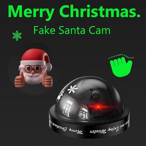WALI Santa Cam، زينة سانتا كام مع ضوء وامض أحمر واقعي، تحفز الأطفال وتمنع الأذى، ديكور مثالي لعيد الميلاد في الداخل والخارج - عبوة واحدة in Kuwait