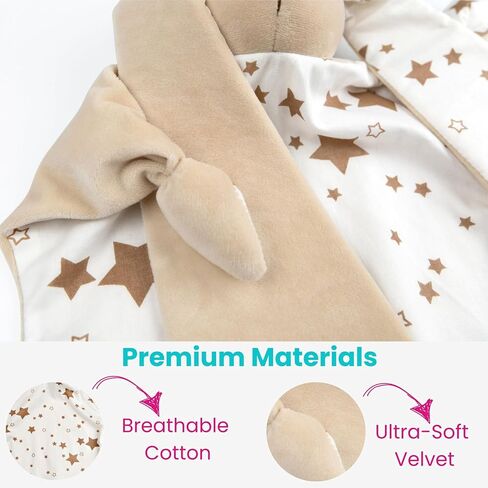 Bunny Lovey Security Blanket – Safe and Soft Toddler, Infant Lovey for Comfort & Cuddles, Newborn Snuggle Toy, Neutral Baby Gift for Boys or Girls. Big Size 16in. in Saudi Arabia