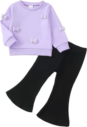 Toddler Baby Girl Clothes Infant Girls Outfits Fall/Winter Sweatsuit Cute Sweatshirts Jogger Pants Girl Clothing Sets in Kuwait