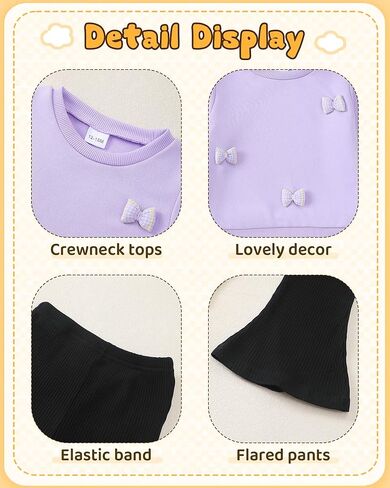 Toddler Baby Girl Clothes Infant Girls Outfits Fall/Winter Sweatsuit Cute Sweatshirts Jogger Pants Girl Clothing Sets in Kuwait