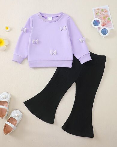 Toddler Baby Girl Clothes Infant Girls Outfits Fall/Winter Sweatsuit Cute Sweatshirts Jogger Pants Girl Clothing Sets in Kuwait