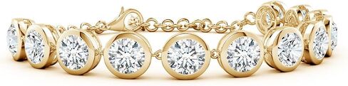 Angara Round Lab Grown Diamond Chain Bracelet in 14K Solid Gold | Birthday, Engagement, Anniversary, Wedding Jewelry Gift for Women in Saudi Arabia