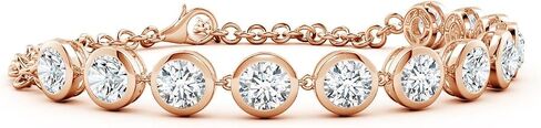 Angara Round Lab Grown Diamond Chain Bracelet in 14K Solid Gold | Birthday, Engagement, Anniversary, Wedding Jewelry Gift for Women in Saudi Arabia