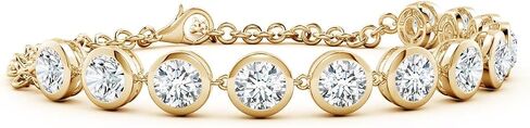 Angara Round Lab Grown Diamond Chain Bracelet in 14K Solid Gold | Birthday, Engagement, Anniversary, Wedding Jewelry Gift for Women in Saudi Arabia